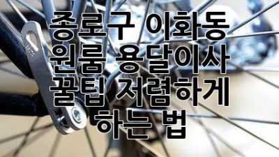 종로구 이화동 원룸 용달이사 꿀팁🍯 저렴하게 하는 법!